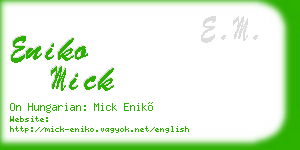 eniko mick business card